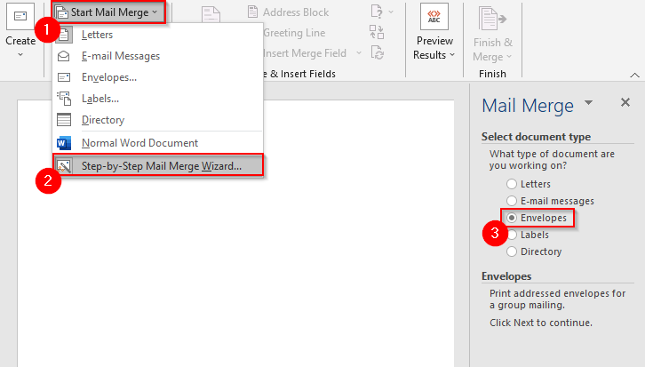 create mailing envelopes in word for mac